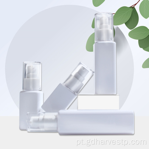 Frasco plástico branco quadrado de 30ml para cosmético ecológico